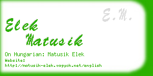 elek matusik business card